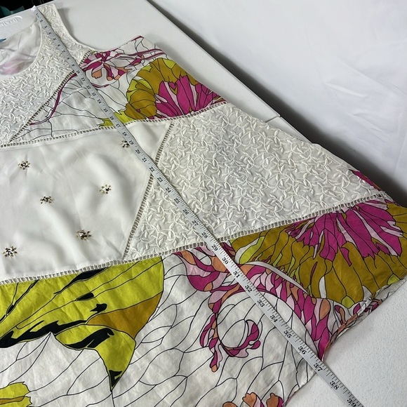 Anthro Leifnotes Sz 14 Guarri Dress Cotton & Silk Blend Floral Mixed Print - Picture 6 of 10